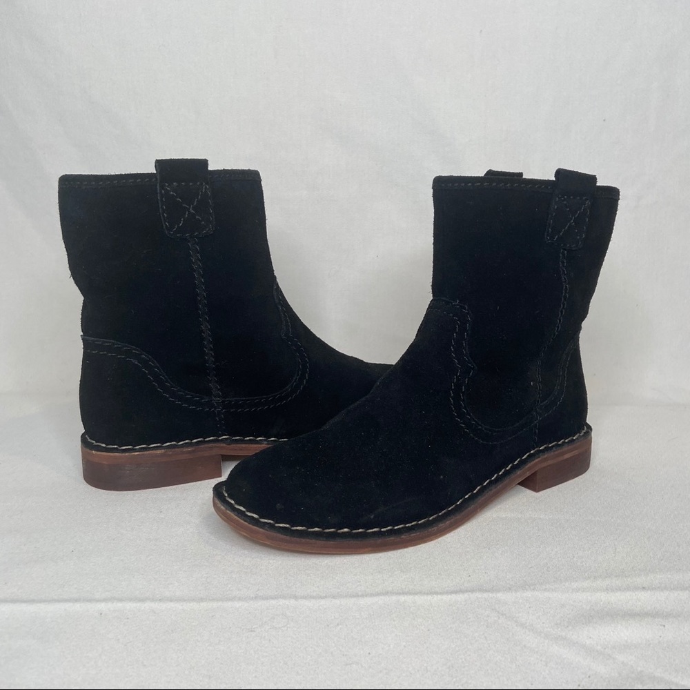 CLARKS Suede Black Western Style Somerset Boots